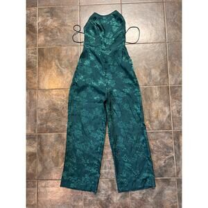 URBAN OUTFITTERS SATIN FOREST GREEN ROMPER SIZE XS(2)